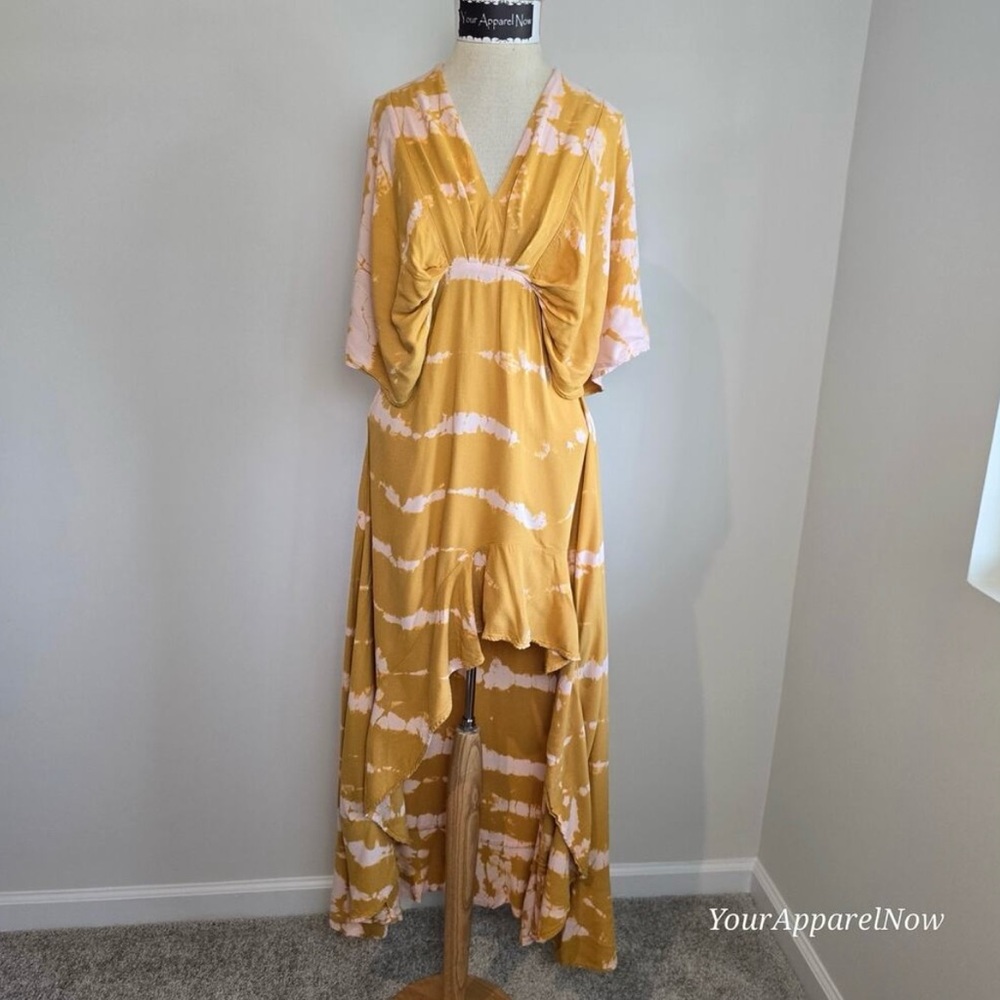 Young Fabulous & Broke Yellow and White High Low Dress